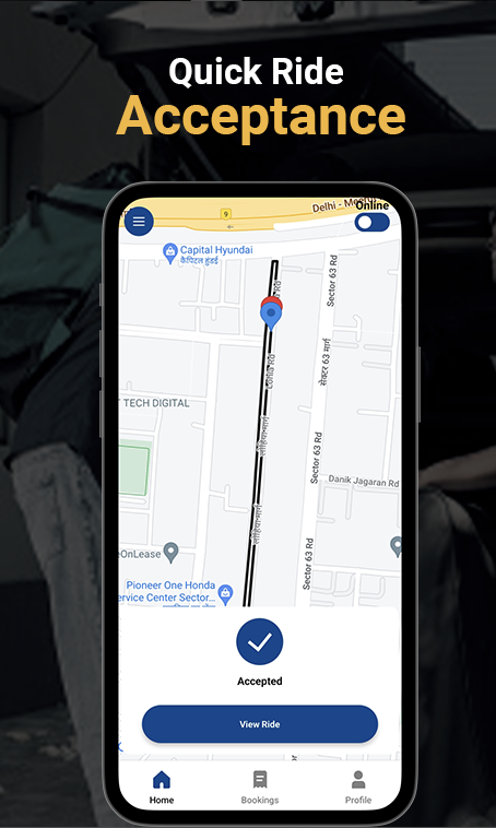 Tripmaster ride accepted screen